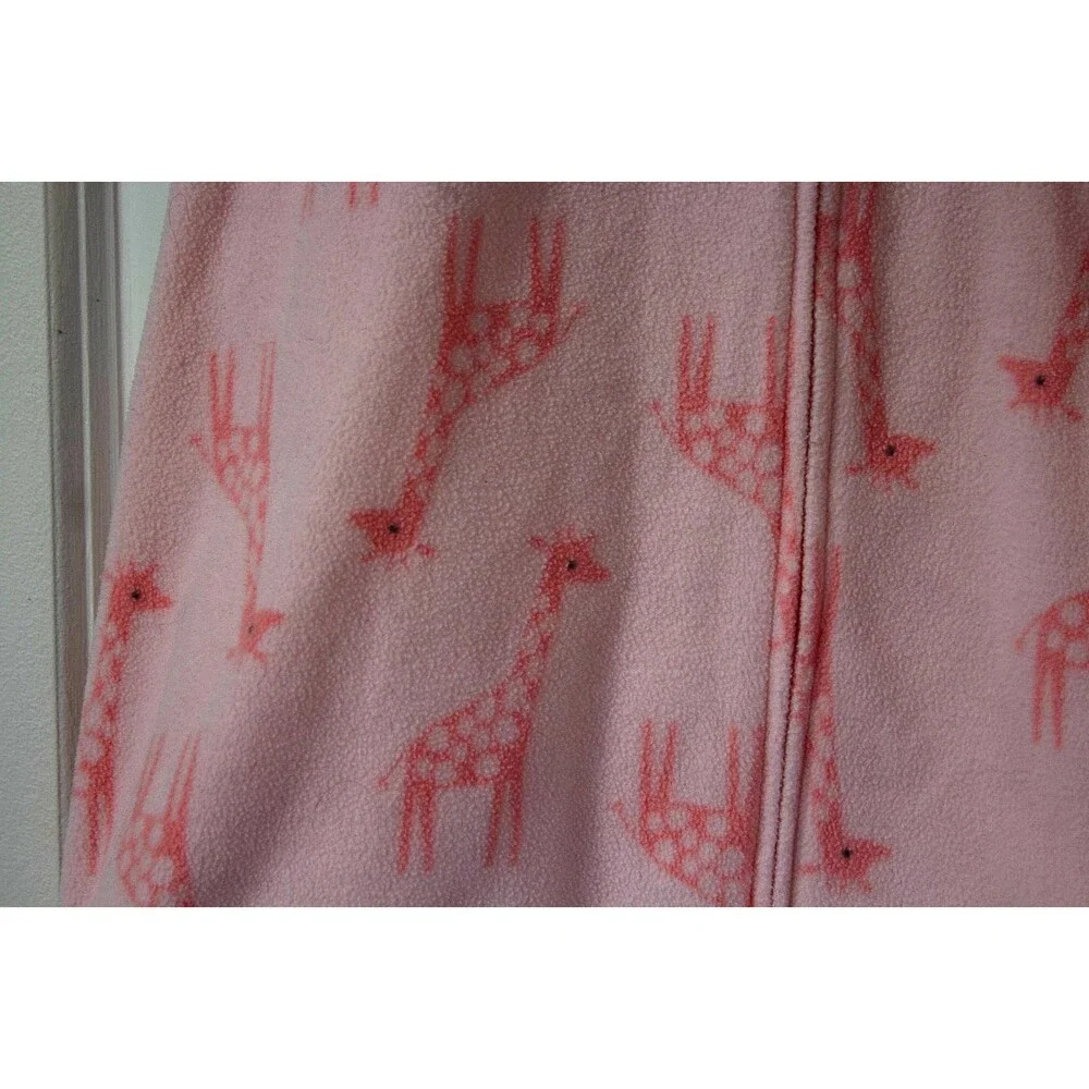 Just One You Carter's Fleece Sleep Sack Gown Pink Giraffes Girl Size 3-6 Months